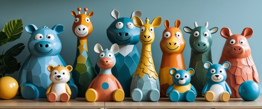 Sculpted animal figures adding whimsy and creativity to family friendly spaces