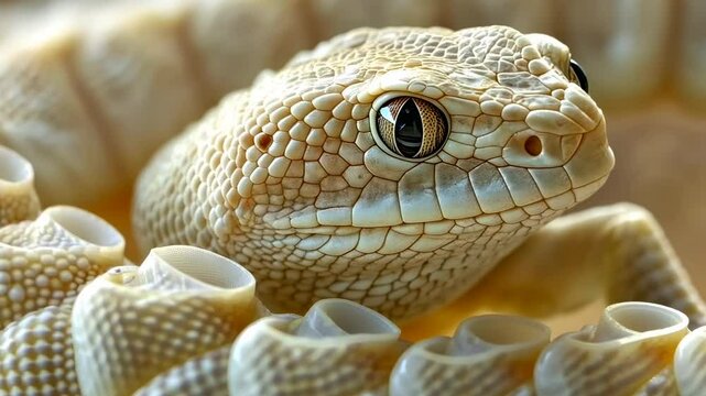 Close-up of a Pale Desert Horned Rattlesnake