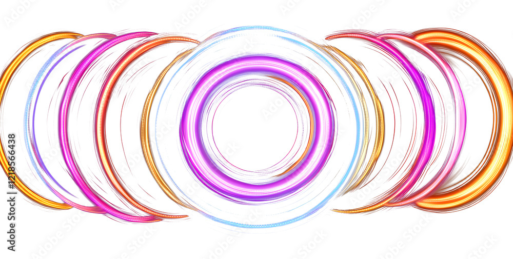 Poster neon ellipse in the form of speed. glowing spiral. abstract neon color glowing lines background. the