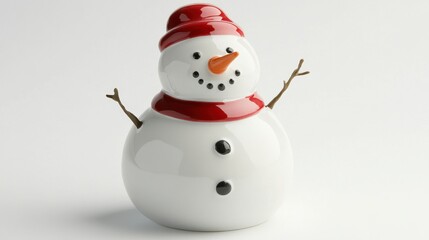Cheerful ceramic snowman decoration perfect for winter festivities and holiday cheer
