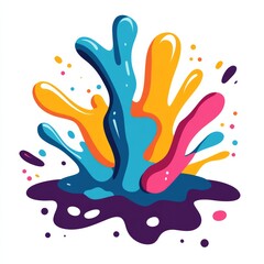 color illustration of a splashes in a logo