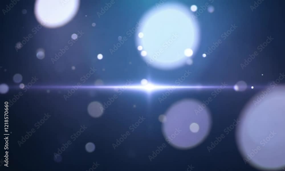 Poster abstract blurry dots random moving with shiny light.