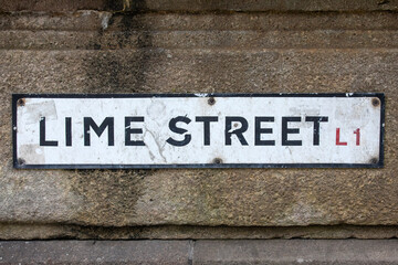 Lime Street in Liverpool, UK