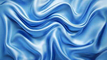 Obraz premium Deep blue silk satin fabric. Elegant abstract background. Liquid wave effect or silk with soft wavy folds