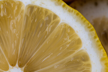 close up of lemon slices 