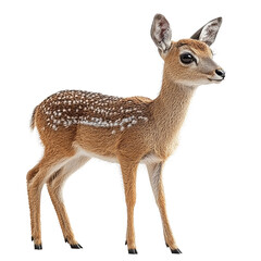 Obraz premium Baby Red deer standing isolated on white background