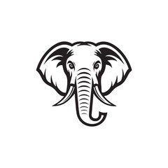 mammoth silhouette vector art logo illustration