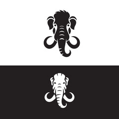 mammoth silhouette vector art logo illustration