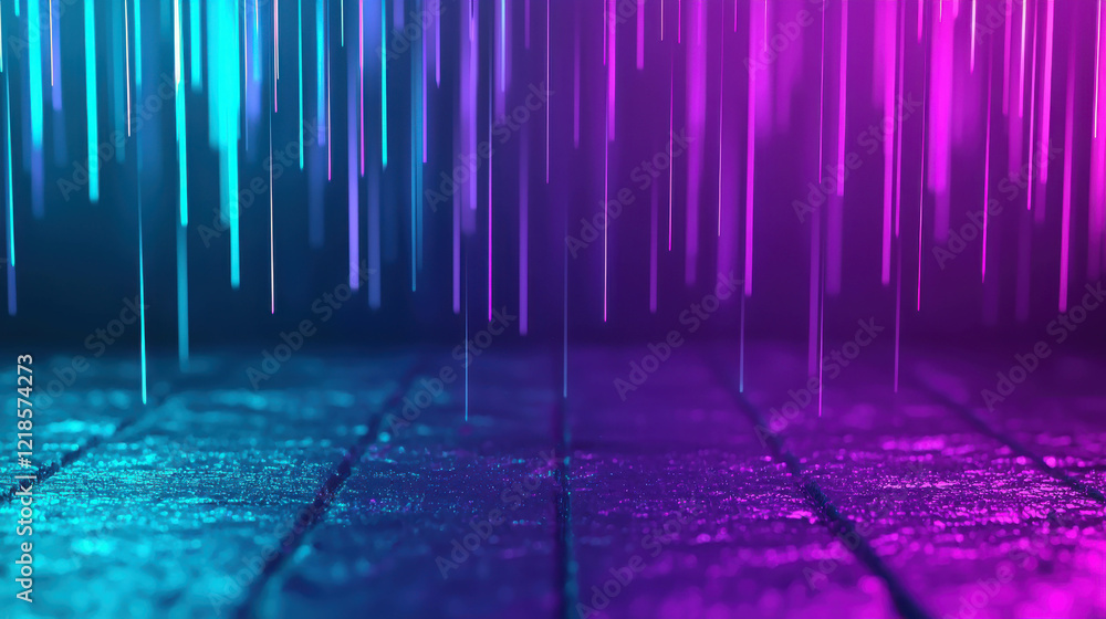 Poster elegant abstract luminescent lines tracing patterns in vibrant colors on a textured surface