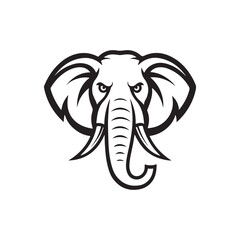 Obraz premium mammoth silhouette vector art logo illustration