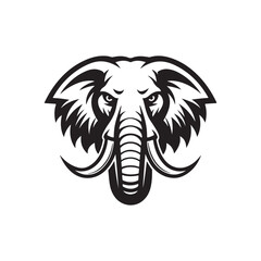 mammoth silhouette vector art logo illustration