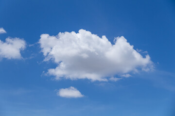 Blue sky background with tiny clouds, Nature cloud blue sky background, Blue Sky with Fluffy White Clouds on a Sunny Summer Day