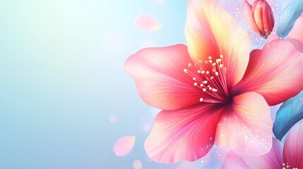  This spring sale background with a beautiful colorful flower 