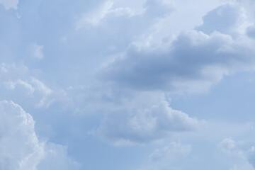 Blue sky background with tiny clouds, Nature cloud blue sky background, Blue Sky with Fluffy White Clouds on a Sunny Summer Day