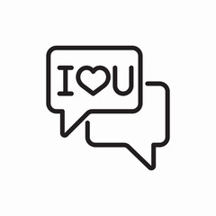 Fototapeta premium love chat message bubble icon vector sign