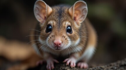 Obraz premium House Mouse, Mouse close-up against a dark blurred background