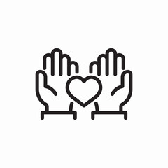 Obraz premium hands holding heart care icon vector sign