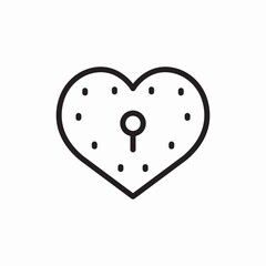 heart lock security love icon vector sign