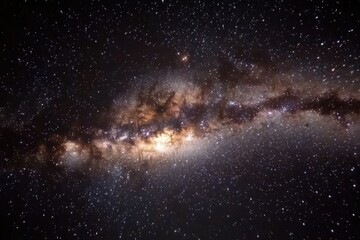 Fototapeta premium Majestic Milky Way Galaxy Panorama in the Night Sky Reveals Cosmic Wonders