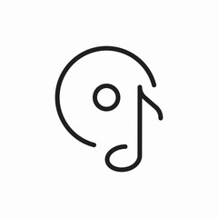 music player sound note icon vector sign