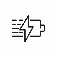 fast charging battery power icon vector sign