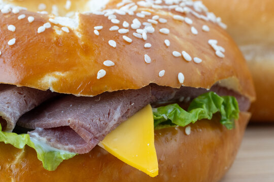colse up of a beef hamburger 