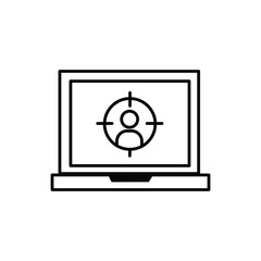 A simple line drawing of a Target Audience