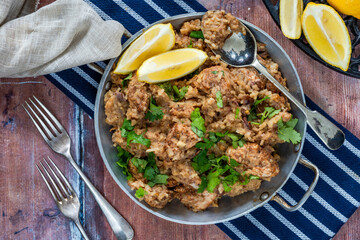 Spiced chicken and date pilaf