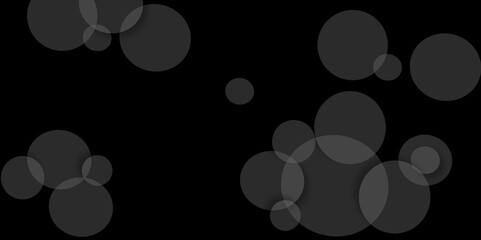 Abstract white geometric overlapping circle background with shadow. Abstract background in white and gray shadows. Abstract, Colorful transparent black, gray and soap bubbles floating in the air.