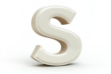 Fototapeta premium Sculptural representation of a three-dimensional letter S showcasing smooth curves and a glossy finish in a minimalistic design