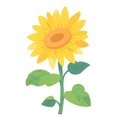 Obraz premium Cute sunflower illustration, Generative AI 