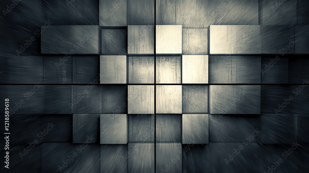 Poster abstract texture design with geometric blocks and light reflections for creative projects