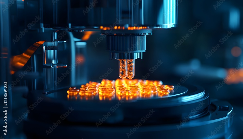 Poster close-up of advanced machinery in a science lab, showcasing precision engineering and futuristic tec