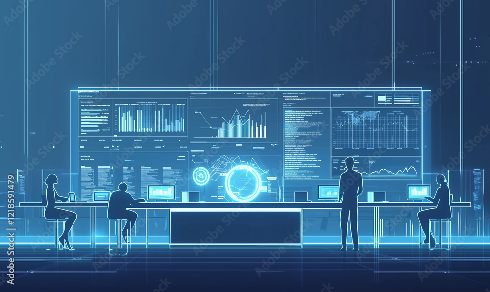 Aufkleber data-driven marketing strategy implementation digital workspace infographic presentation high-tech e