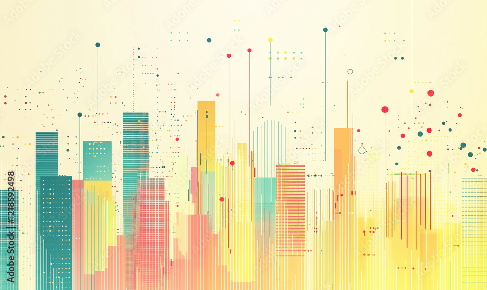 Poster analyzing data-driven marketing strategies in urban environments infographic visualization modern ci