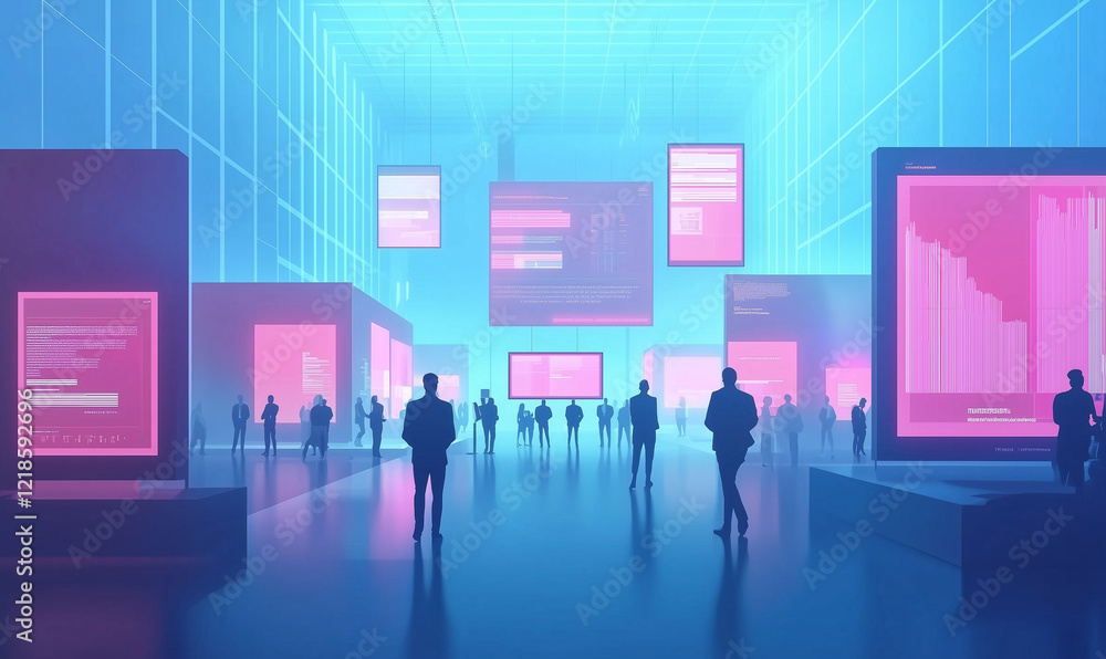 Aufkleber innovative datadriven marketing strategies digital space visual data presentation futuristic environ