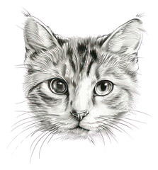 PNG Detailed sketch of cat face