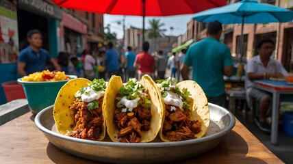A traditional taco al pastor served from a street vendor, garnished with pineapple and cilantro. 