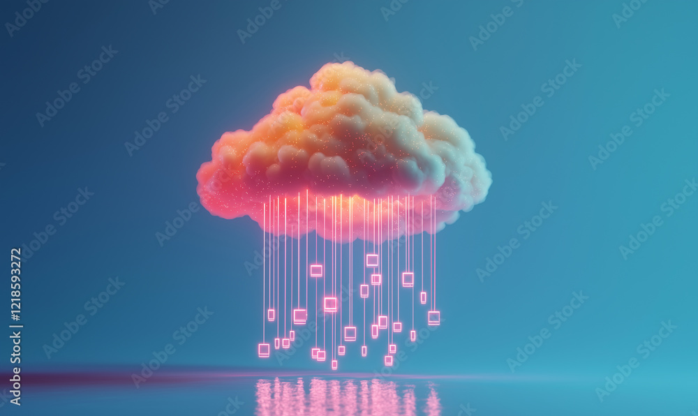 Poster innovative data-driven marketing strategies digital cloud environment visual content technology pers