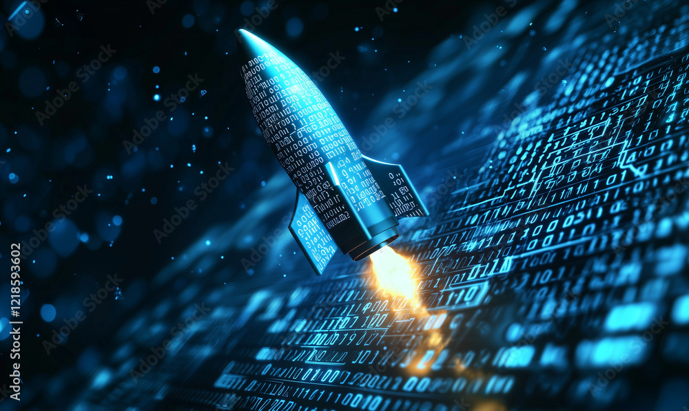 Aufkleber igniting data-driven marketing strategies digital space visual content futuristic environment aerial