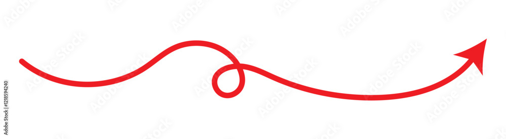 Poster wavy curved long arrow icon. long line arrow vector. flat style arrow symbol. arrow on a white backg