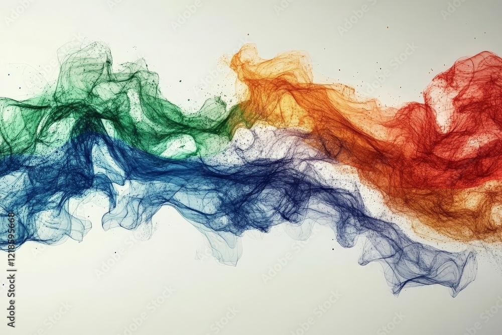 Poster colorful abstract wave patterns represent the vibrancy of creativity and emotion through fluid shape
