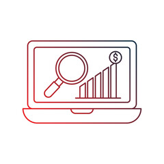 Laptop  gradient outline icon with white background vector stock illustration