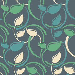 Seamless pattern with decorative leaves