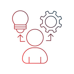 Strategy  gradient outline icon with white background vector stock illustration