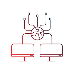 Computer Networks gradient outline icon with white background vector stock illustration