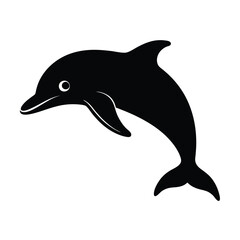 Dolphin Silhouette Vector Art and Black Dolphin Design Illustrations