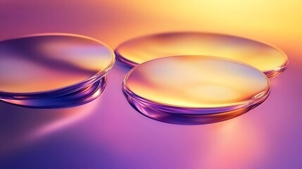 Abstract iridescent glass spheres on a gradient background