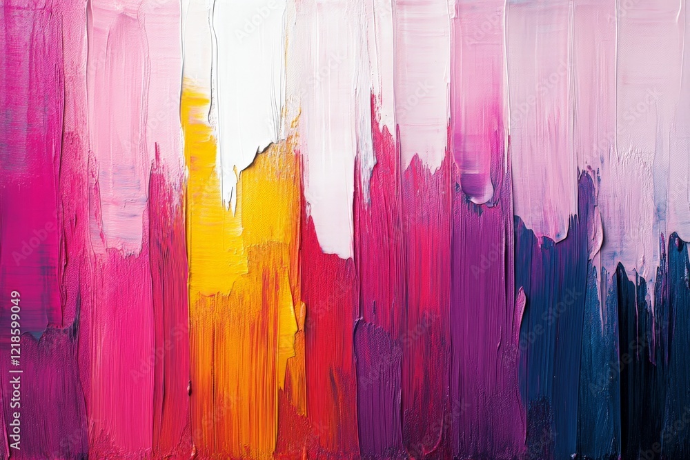Poster colorful abstract painting with vibrant brush strokes creating a dynamic composition