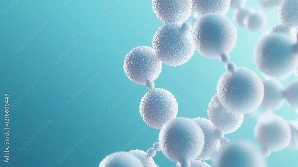 Poster futuristic molecular structure visualization digital space graphic design clean environment abstract
